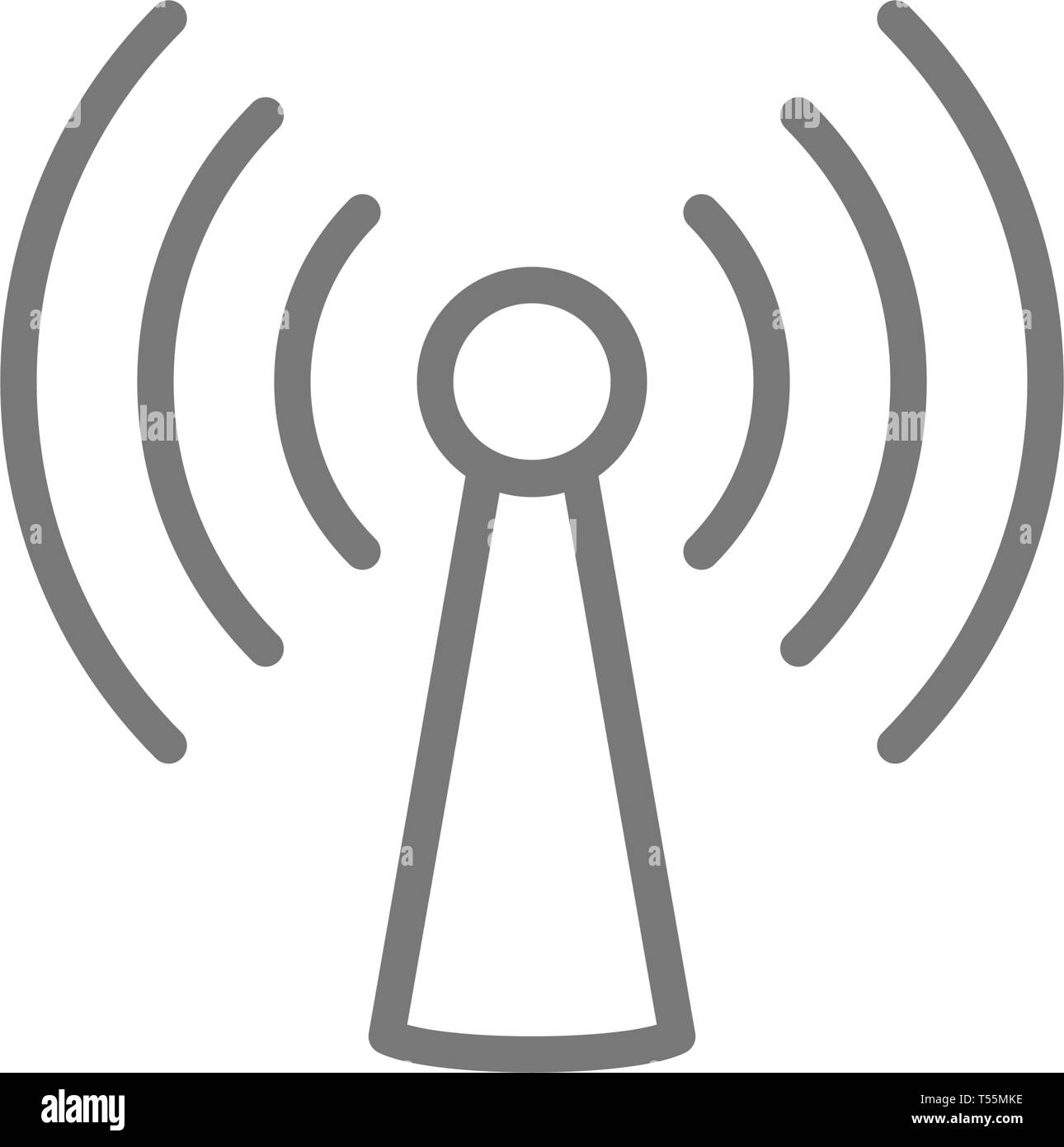 Torre di wifi, antenna icona linea. Illustrazione Vettoriale