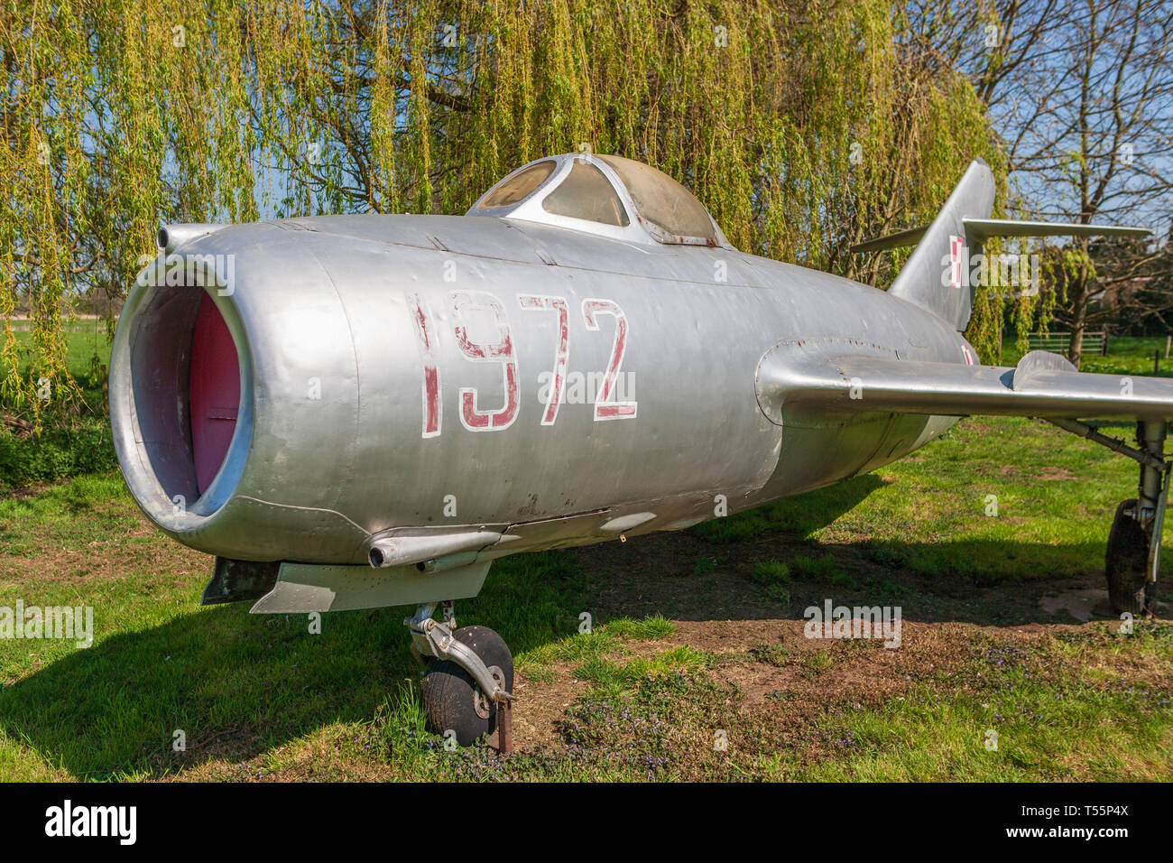 Mikoyan-Gurevich MiG-15 a flixton aviation museum SUFFOLK REGNO UNITO Foto Stock