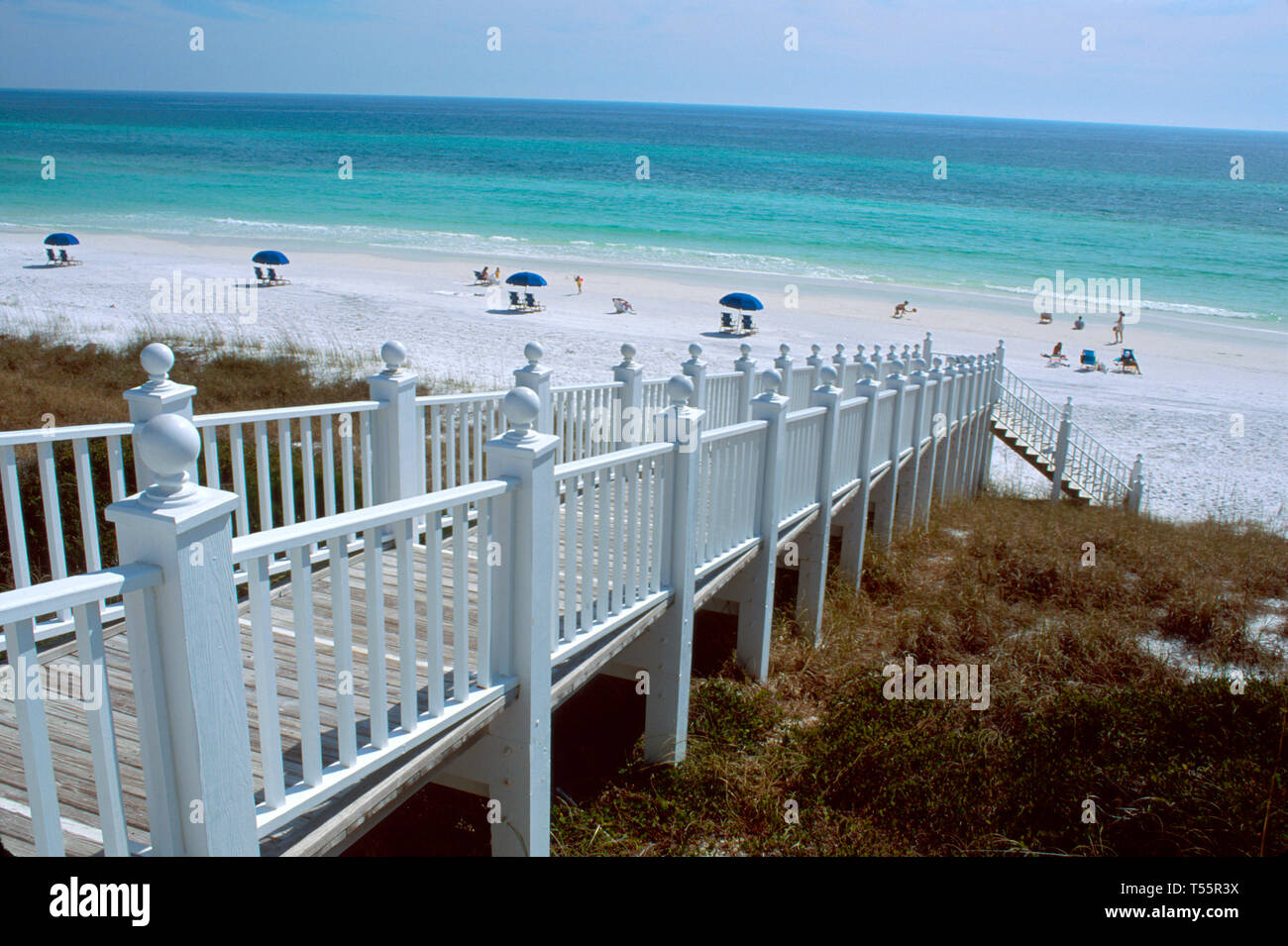 Florida Gulf Coast Seaside Neo in stile vittoriano quartiere pianificato, residenziale, lungomare rialzato riflette l'era passata, FL368 Foto Stock