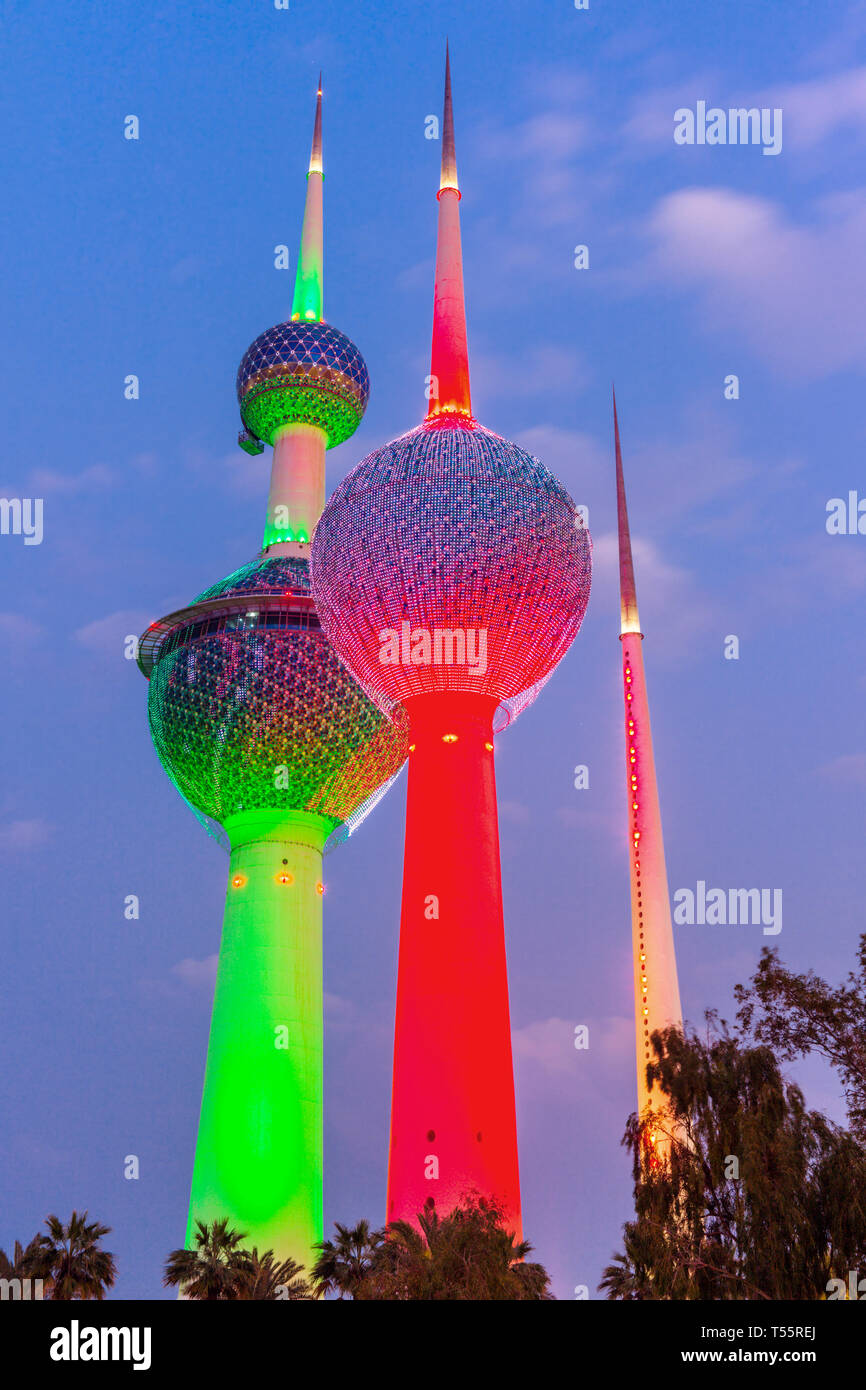 Accesa Kuwait Towers in Kuwait City, Kuwait Foto Stock