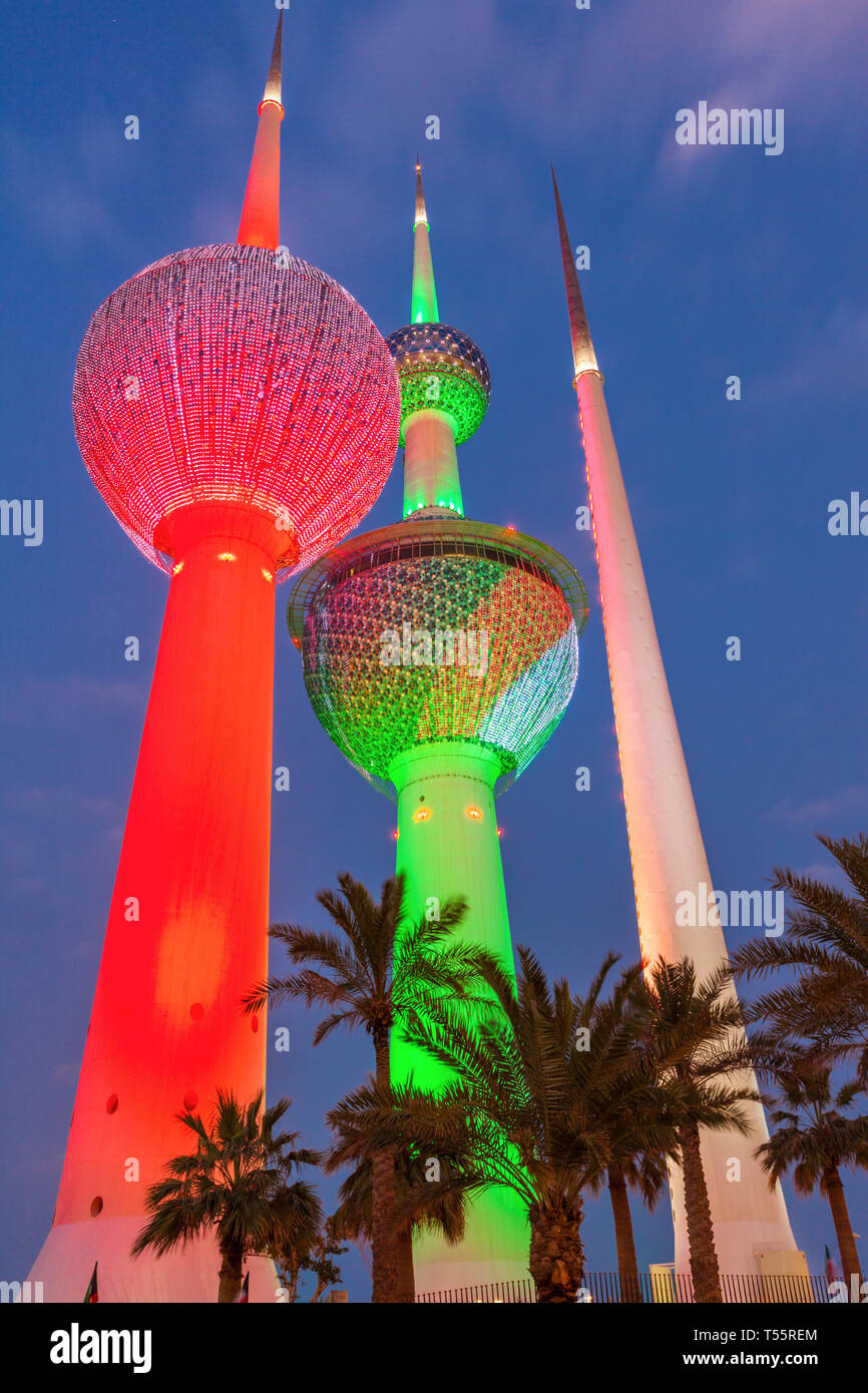 Accesa Kuwait Towers in Kuwait City, Kuwait Foto Stock