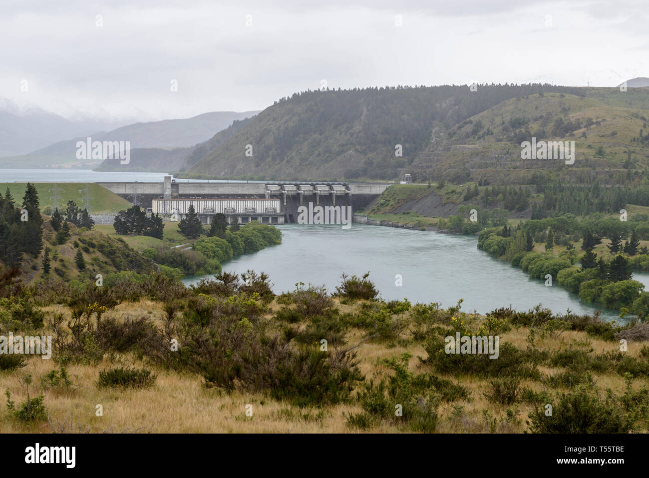Aviemore Dam in Otago, Nuova Zelanda Foto Stock