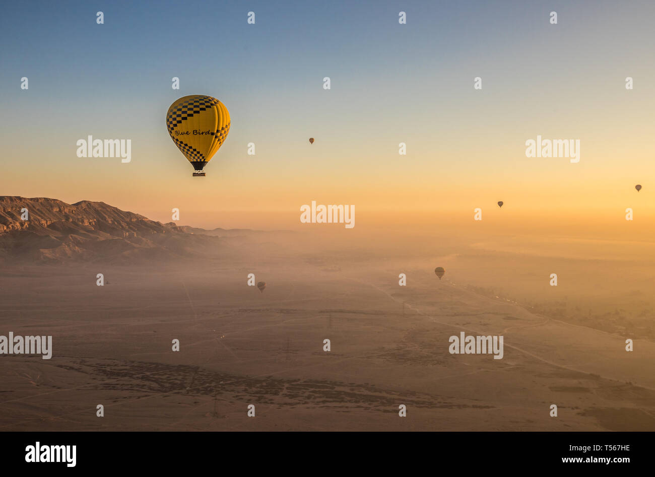 Giro in Mongolfiera vista di Luxor in Egitto Foto Stock