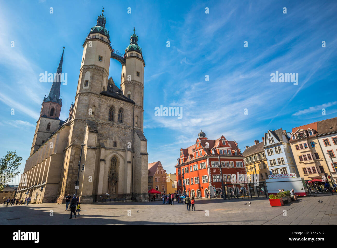 La chiesa a Halle Saale Germania Foto Stock