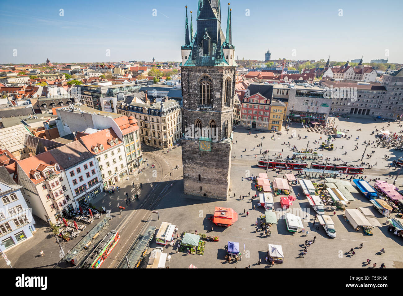 Piazza della Città Vecchia di Halle Saale in Germania Foto Stock