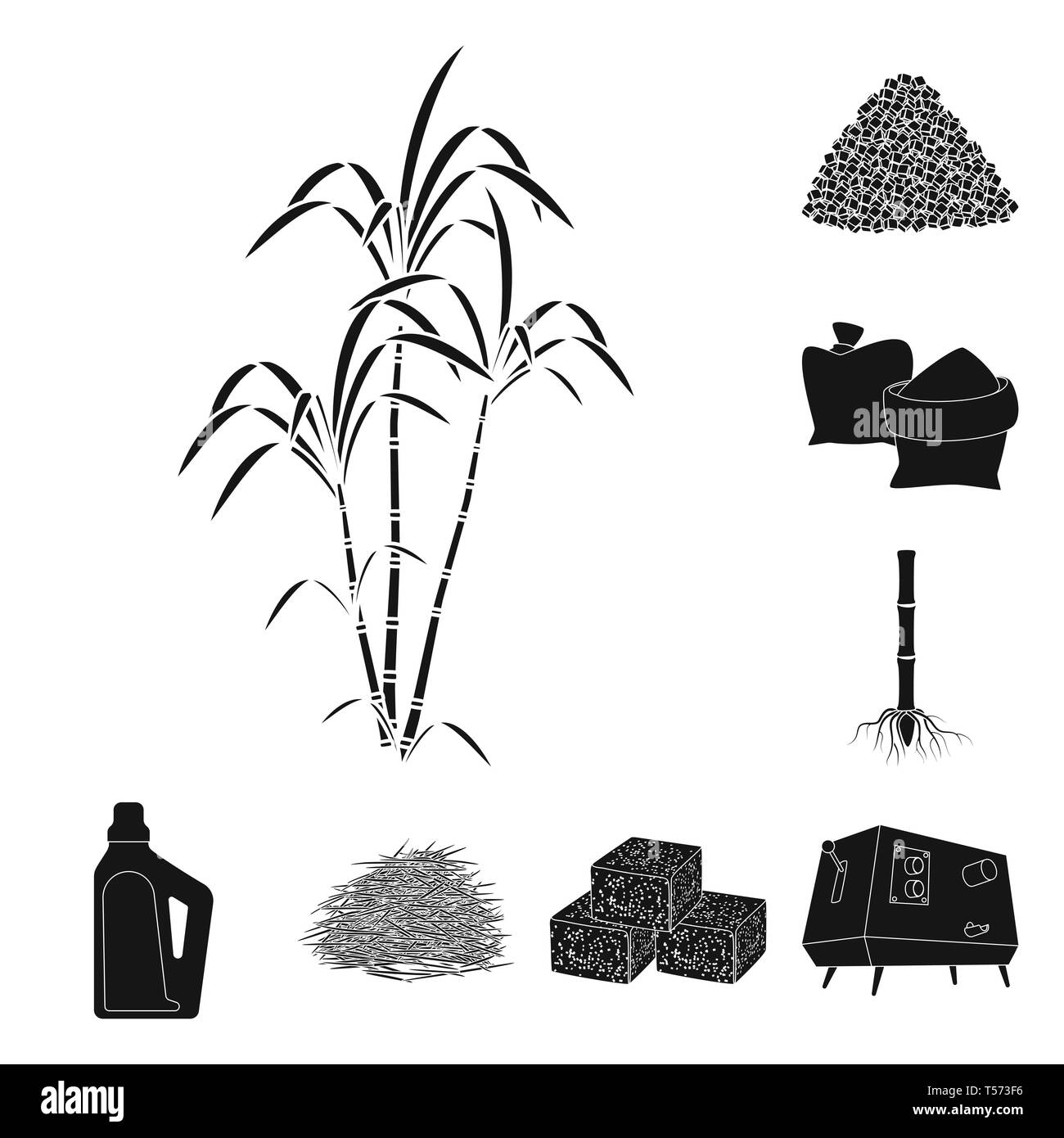 Bush,pezzo,bag,root,Casa,bagasse,cube,spremiagrumi,palm,granulata,sabbia,sistema,prodotti chimici,materie,cibo,macchina,crescita,marrone,dolcezza,stelo,organico materiale,,l'ingrediente,automatico,ramo,jaggery,germoglio,bottiglia,saccarosio,technology,la canna da zucchero, di canna da zucchero,,campo,impianto,plantation,agriturismo,l'agricoltura,impostare,vettore,icona,immagine,isolato,raccolta,design,l'elemento,graphic,segno,Black,semplici vettori vettore , Illustrazione Vettoriale