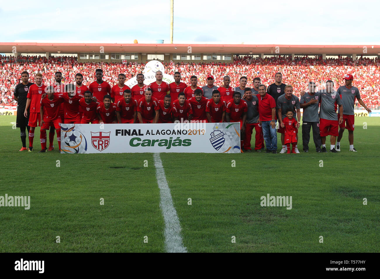 AL - Maceio - 04/21/2019 - Alagoano 2019, CRB x CSA - Il team della CRB e commissionò al re Pel Stadium per il 2019 stato campionato finale. Foto: Itawi Albuquerque / AGIF Foto Stock