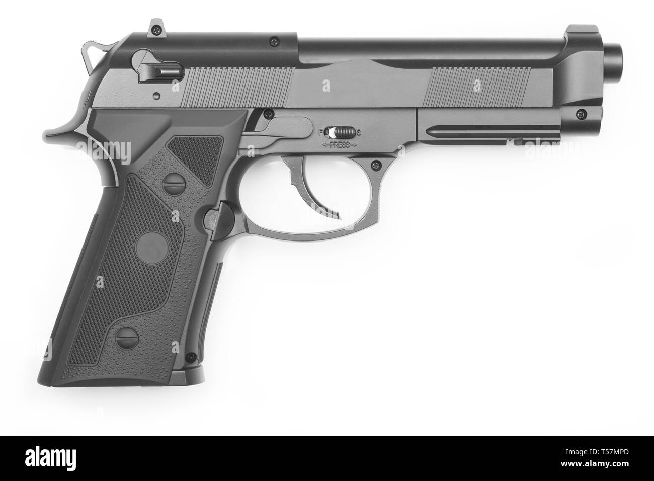 Realistico airgun su sfondo bianco Foto Stock