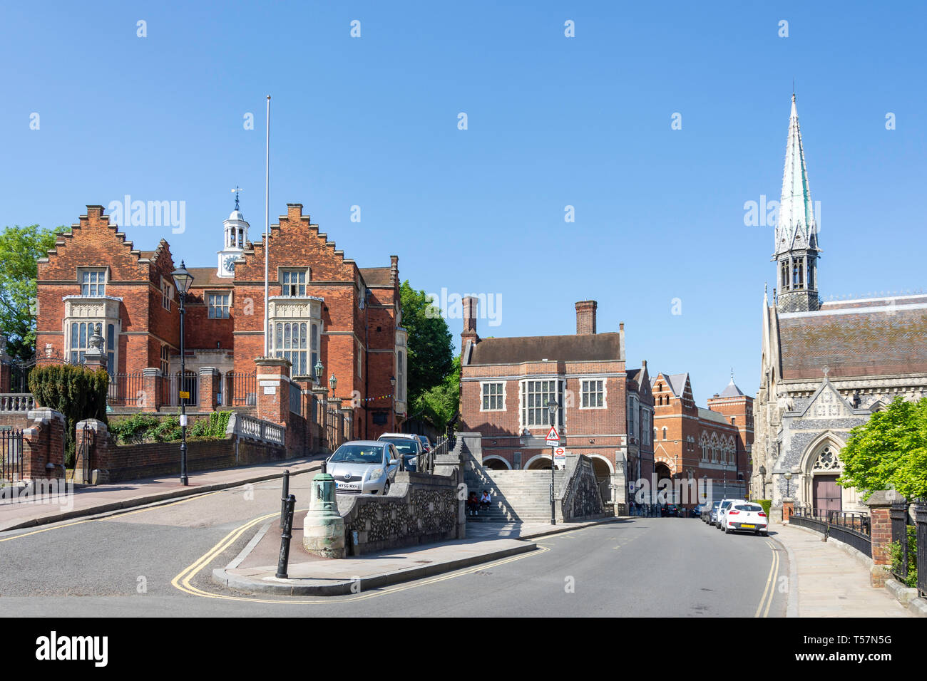 Vecchio discorso Room Gallery e la cappella, scuola di Harrow, Harrow-su-il-Hill, London Borough di Harrow, Greater London, England, Regno Unito Foto Stock