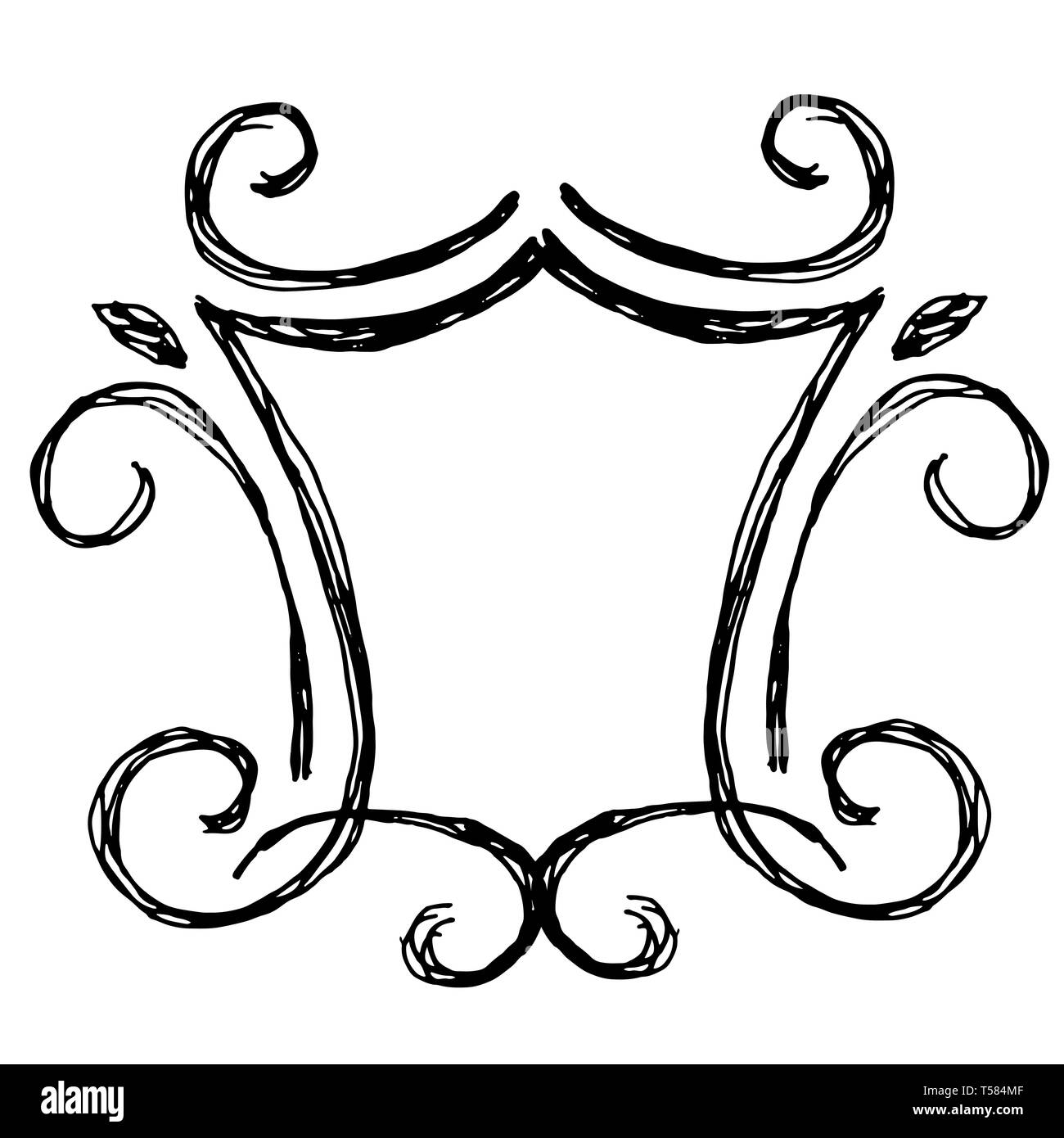 Disegnato a mano doodle moderno telaio. Illustrazione Vettoriale. Illustrazione Vettoriale