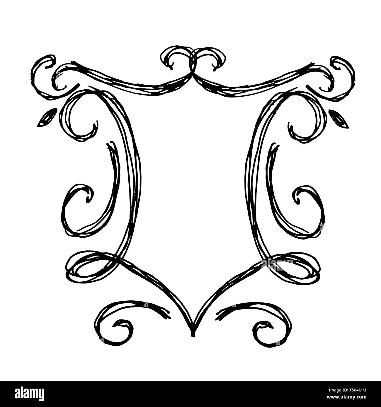 Disegnato a mano doodle moderno telaio. Illustrazione Vettoriale. Illustrazione Vettoriale