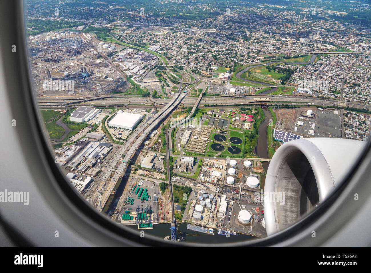 Affacciato sulla terra dal piano Foto Stock