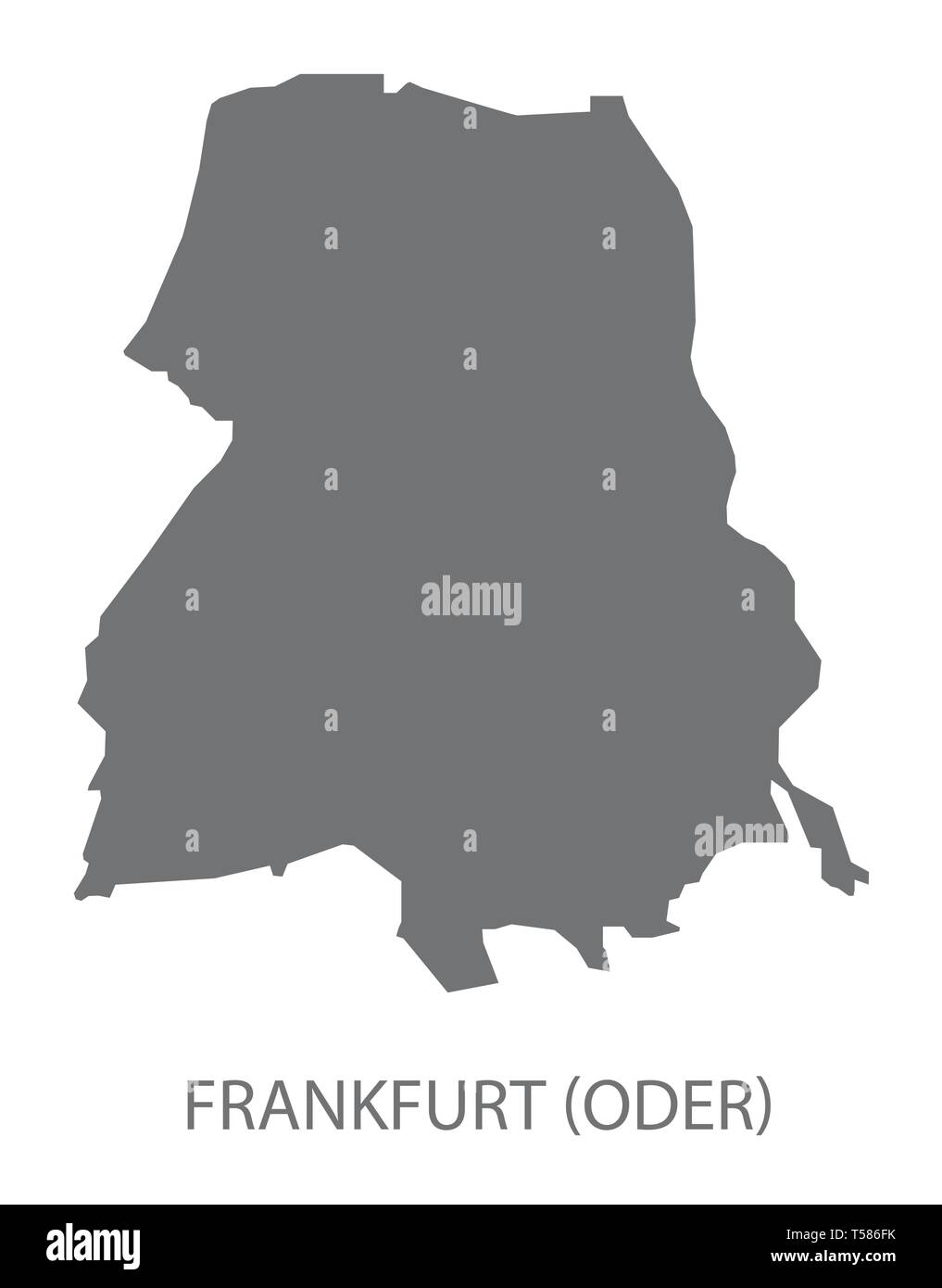 Francoforte (Oder) Gray County map di Brandenburg Germania Illustrazione Vettoriale