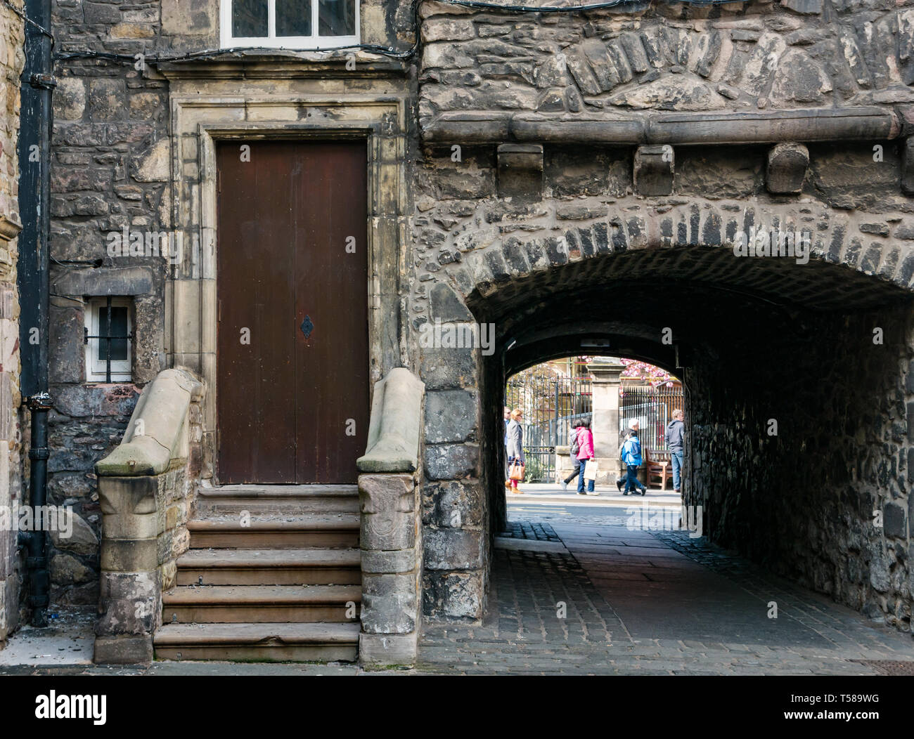 Film Outlander ubicazione, Bakehouse vicino, Royal Mile di Edimburgo, Scozia, Regno Unito Foto Stock