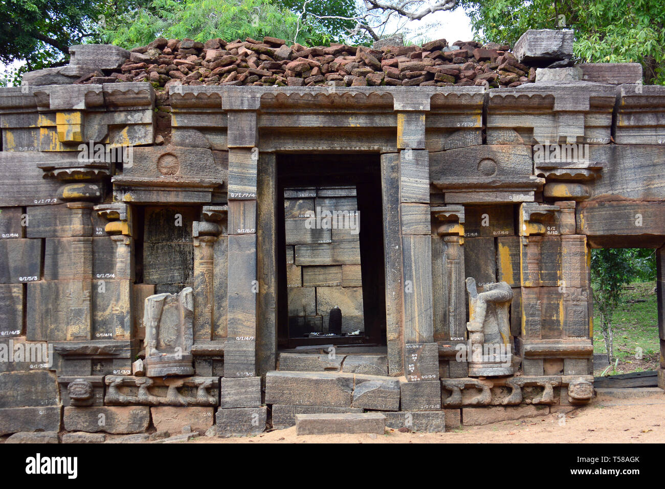 Shiva Dewalaya, Polonnaruva, Sri Lanka. Foto Stock