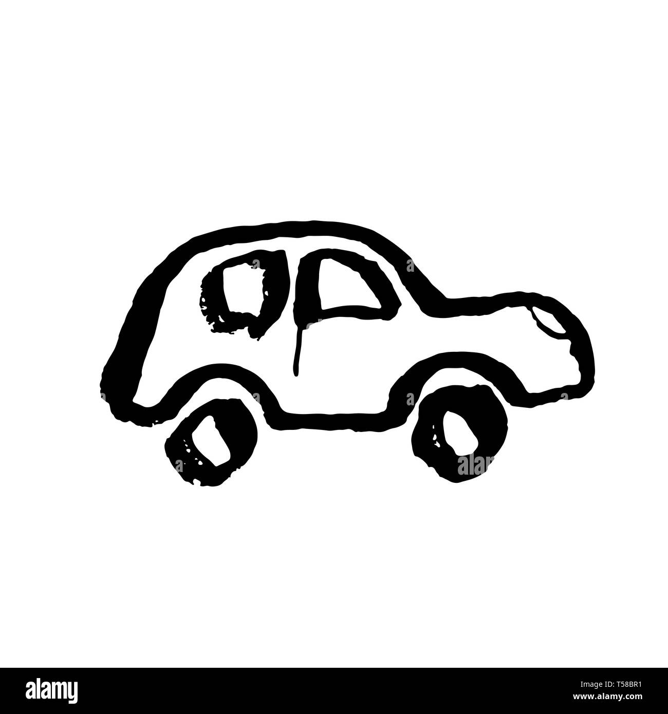 L'icona Auto. Pennello grunge illustrazione vettoriale. Illustrazione Vettoriale