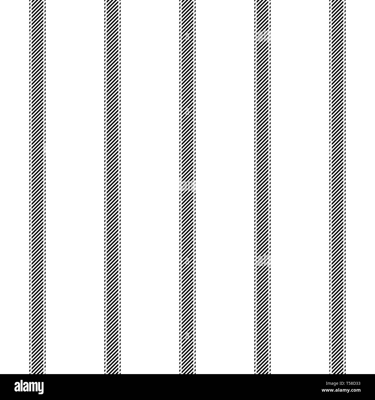 In bianco e nero a strisce classic seamless pattern. Illustrazione Vettoriale. Illustrazione Vettoriale