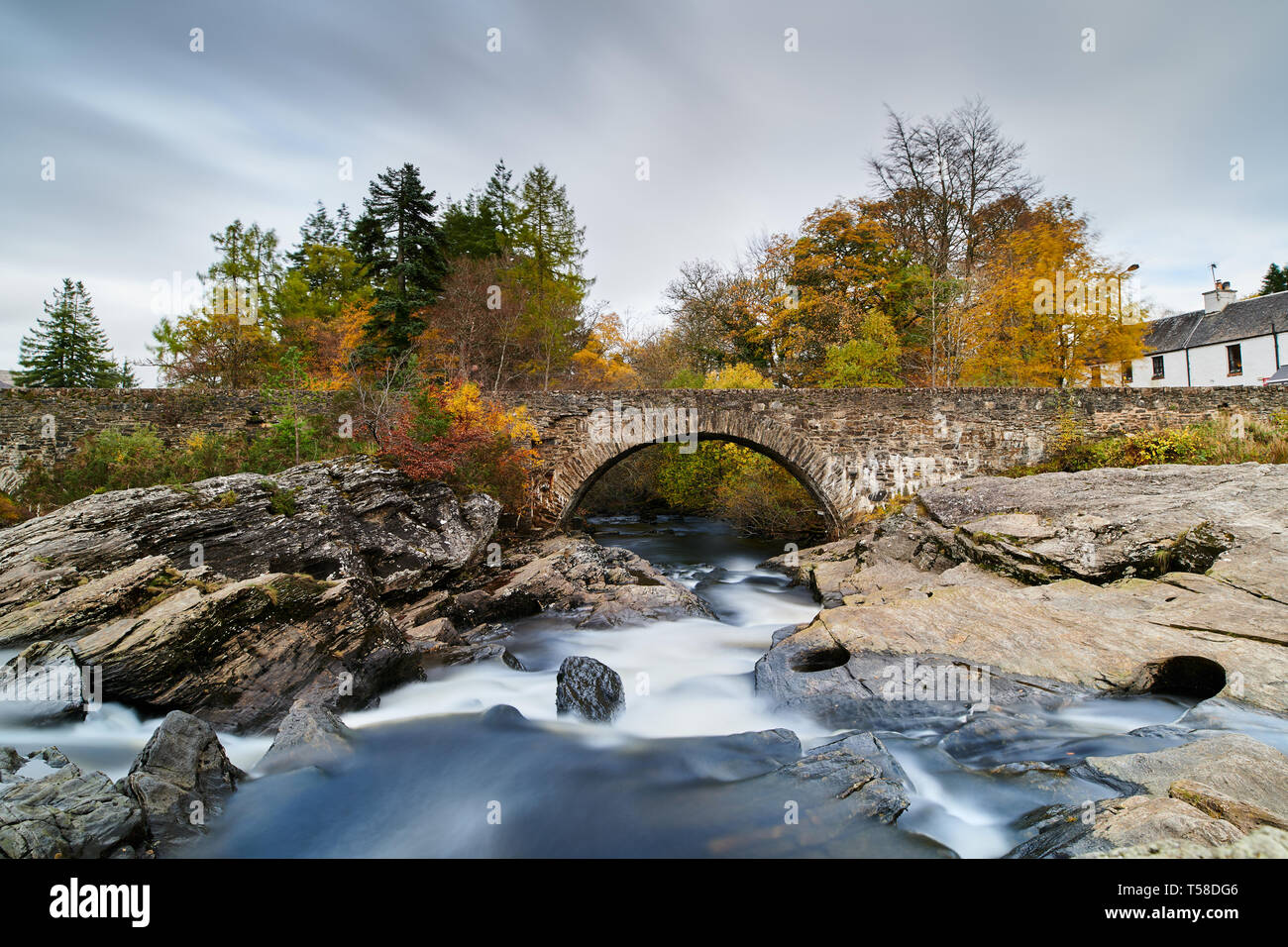Le Cascate di Dochart nella città di Sheffield, Scozia Foto Stock