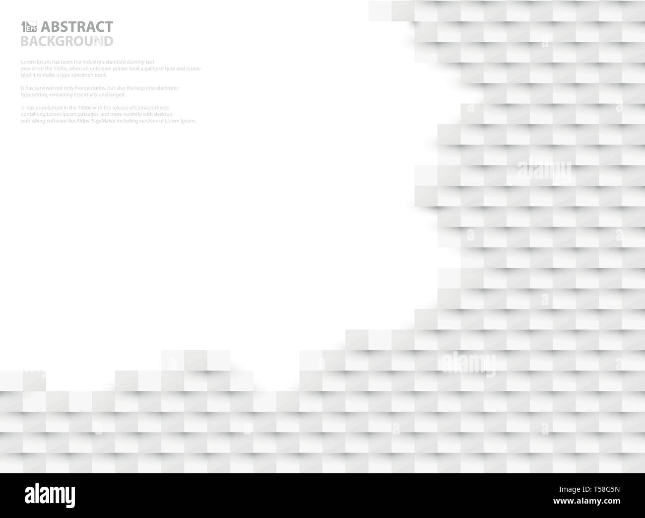 Abstract libro bianco tagliato design pattern di spazio libero. È possibile utilizzare per inserzione, poster, presentazione, design di copertura, testa, spazio libero di testo, illustrazione Illustrazione Vettoriale