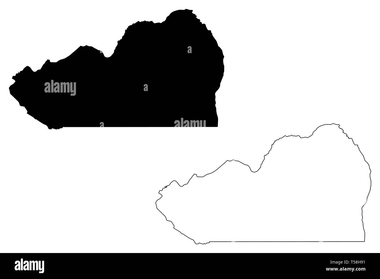 La Provincia del Cunene (province di Angola, Repubblica di Angola) mappa illustrazione vettoriale, scribble schizzo del Cunene mappa Illustrazione Vettoriale
