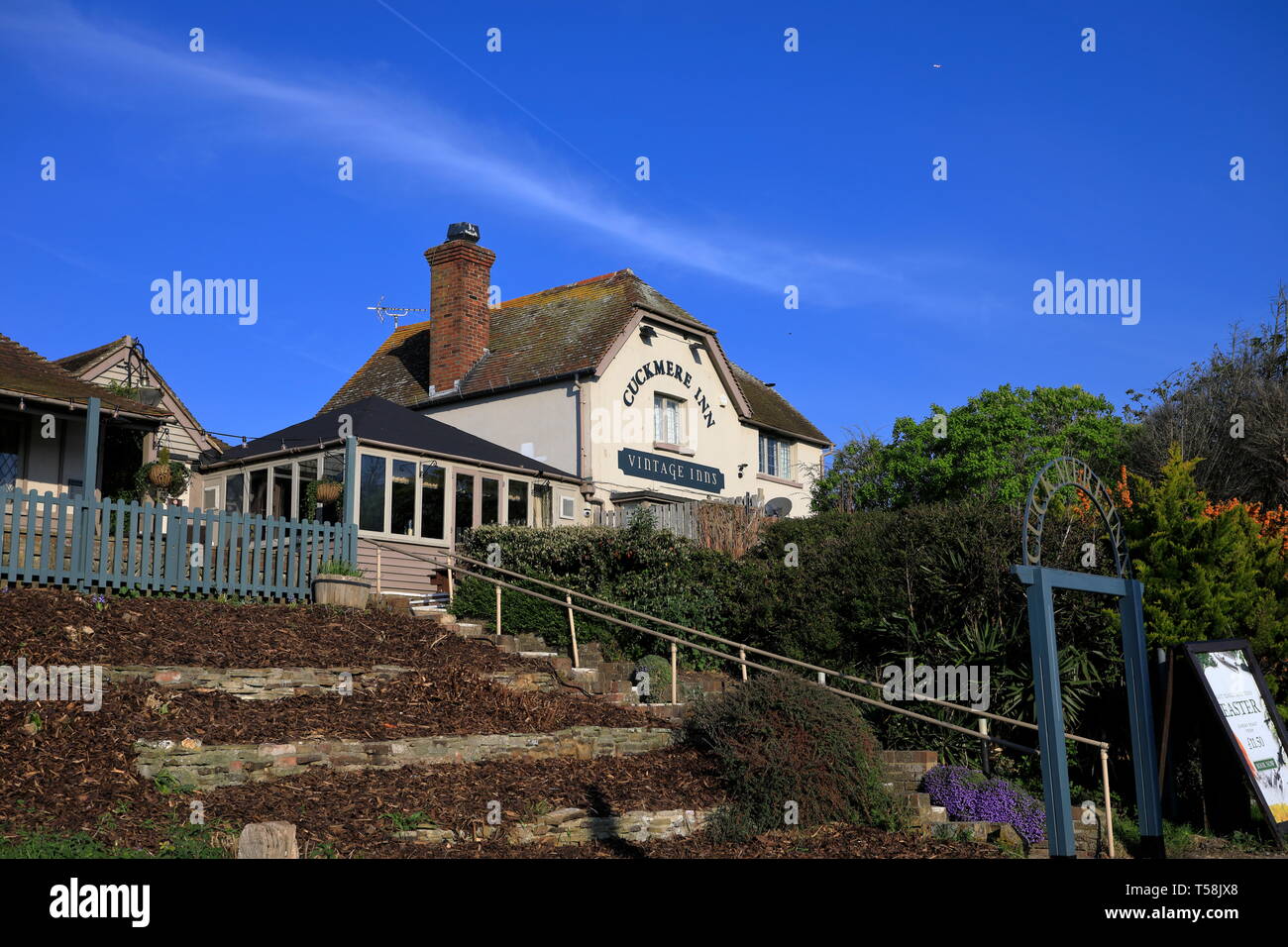 Cuckmere inn, un Vintage locande pub di Exceat, East Sussex, Regno Unito Foto Stock