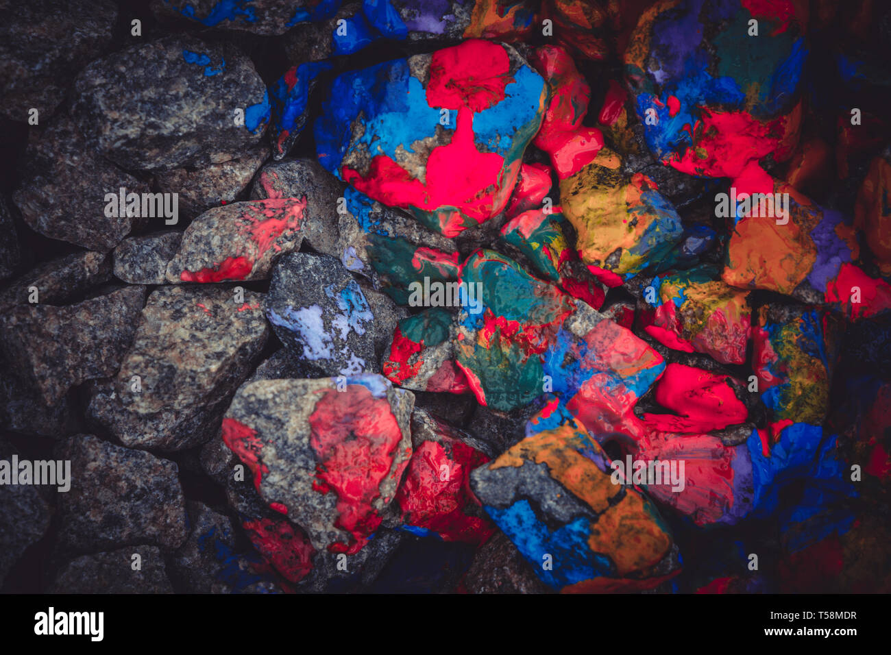 Abstract sfondo con pietre colorate filtro vernice Foto Stock