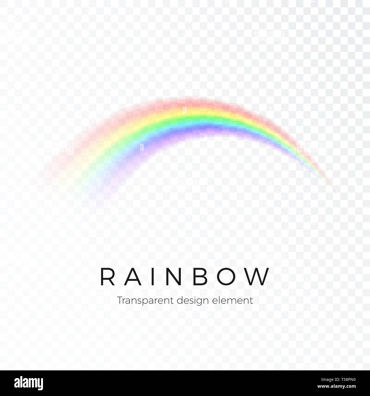 Rainbow. Fantasy art design spettro di luce, sette colori. Illustrazione di vettore isolato su sfondo trasparente Illustrazione Vettoriale