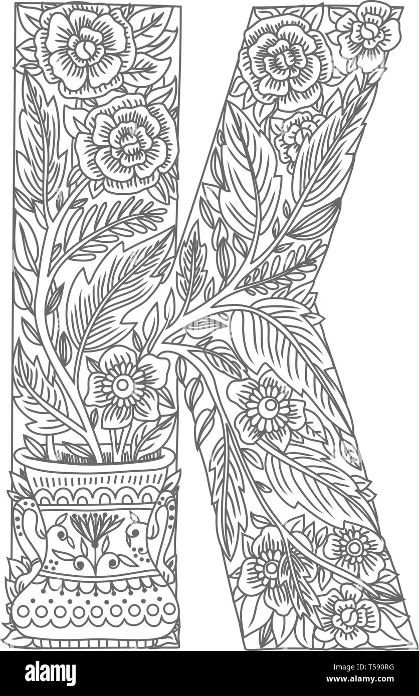 Elegante in bianco e nero con motivi floreali tipografia ...