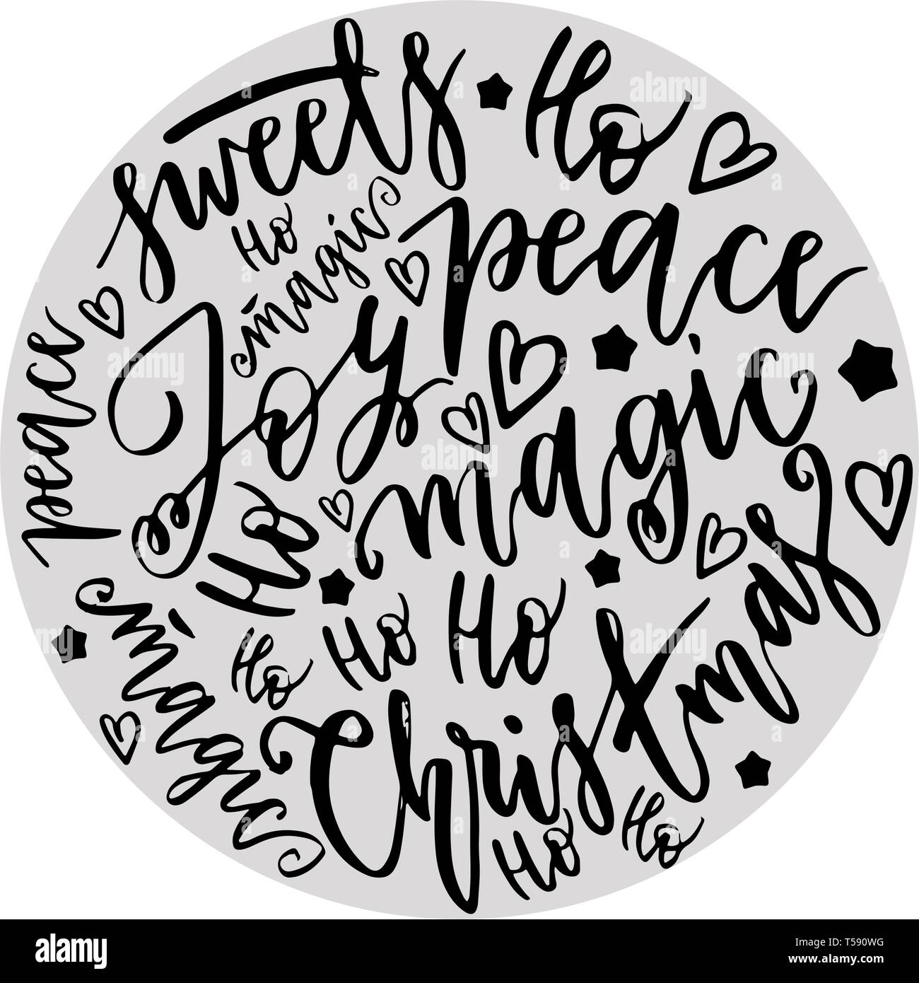 Buon Natale scritte Set Design. Illustrazione vettoriale EPS10 Illustrazione Vettoriale