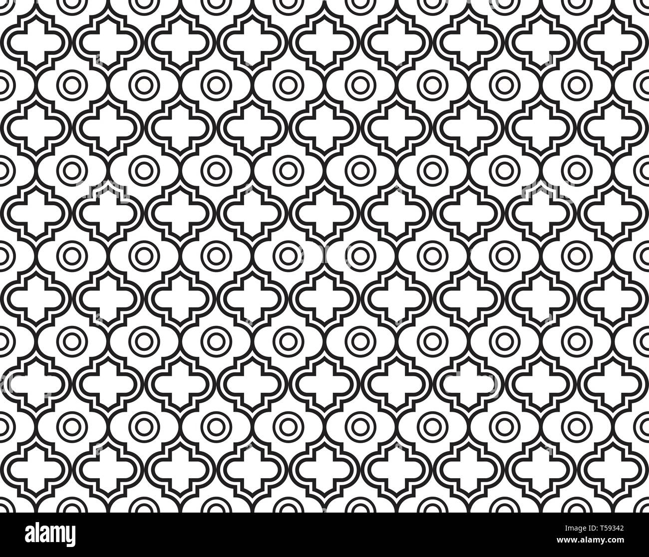 Quatrefoil marocchino Seamless Mosaico pattern vettore Ogee Illustrazione Vettoriale