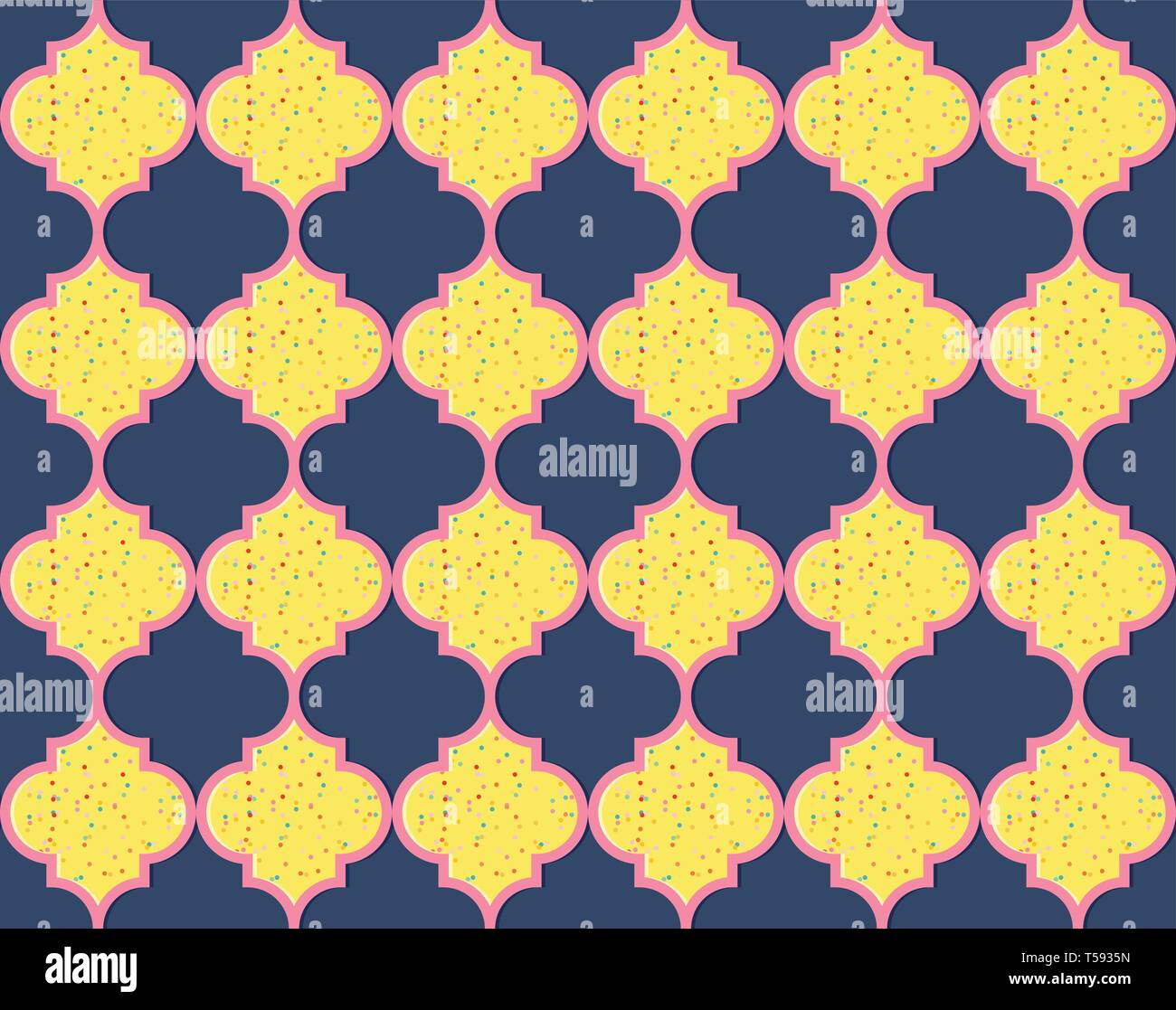 Quatrefoil marocchino Seamless Mosaico pattern vettore Ogee Illustrazione Vettoriale