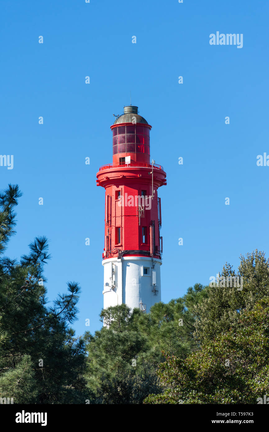 Baia di Arcachon (Francia), il faro di Cap Ferret Foto Stock