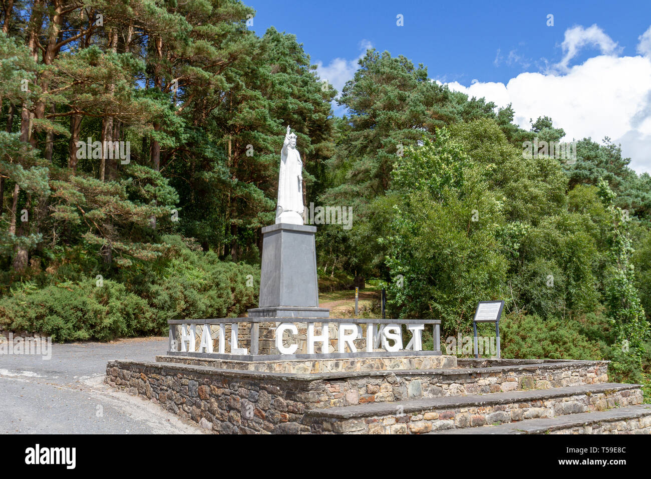 Il Cristo Re statua che domina il Glen of Aherlow, nella contea di Tipperary, Foto Stock