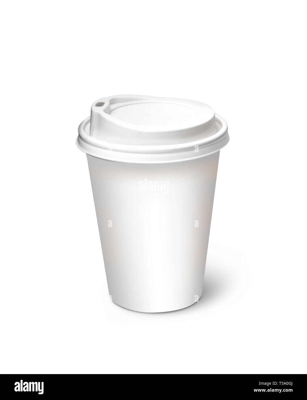 Bicchiere di carta per il caffè e tè su sfondo bianco Foto Stock