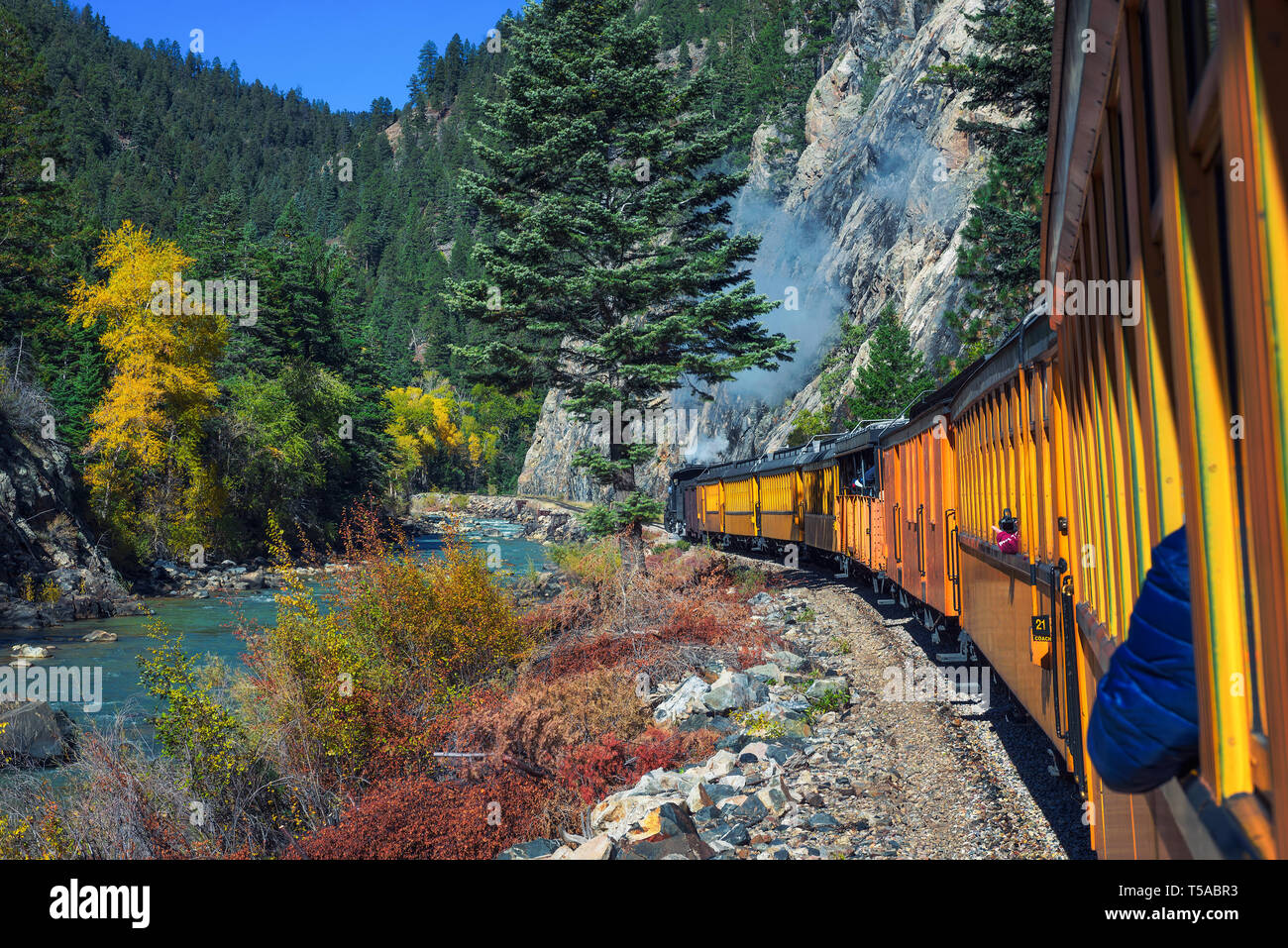 Storico del motore a vapore in treno in Colorado, STATI UNITI D'AMERICA Foto Stock Storico del motore a vapore in treno in Colorado, STATI UNITI D'AMERICA Foto Stock