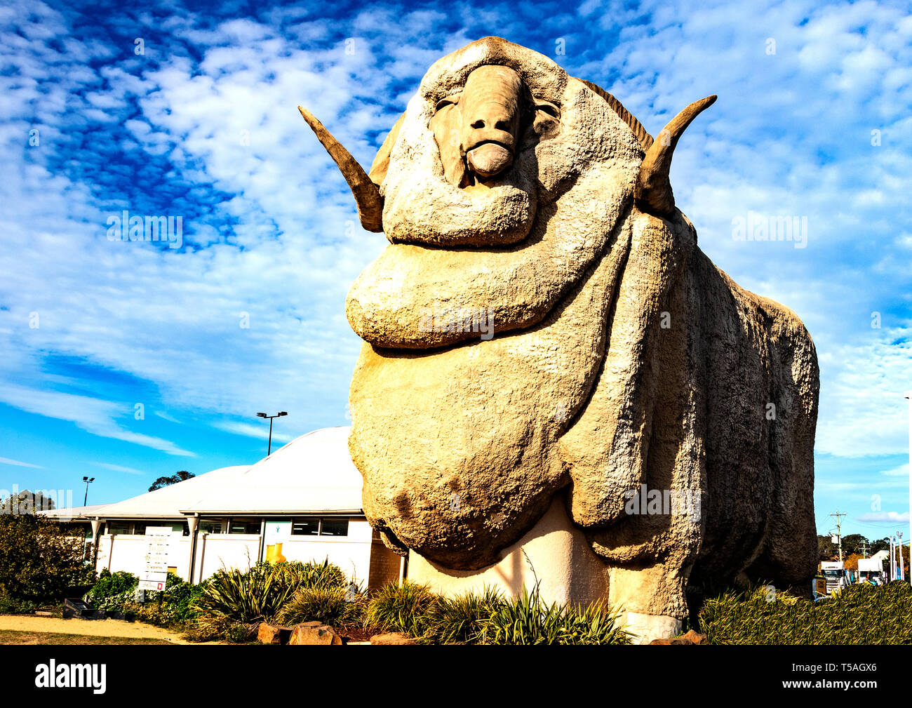 Statua di Big Merino una delle principali attrazioni turistiche di Goulburn, nuovo Galles del Sud, Australia Foto Stock
