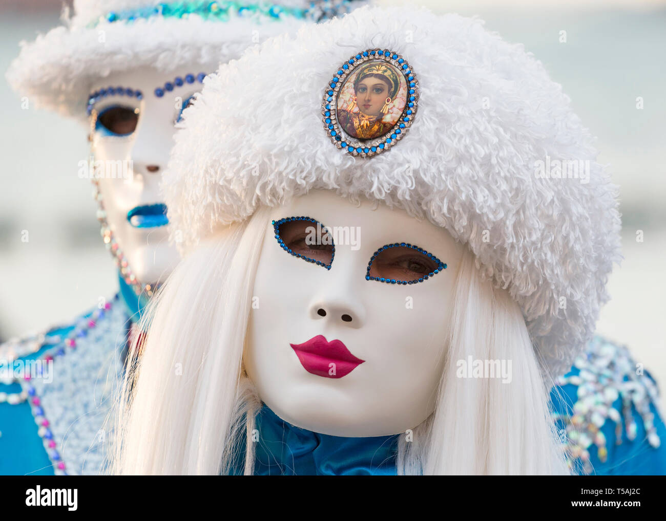 Maschera bianca, il carnevale di Venezia, Italia Foto stock - Alamy