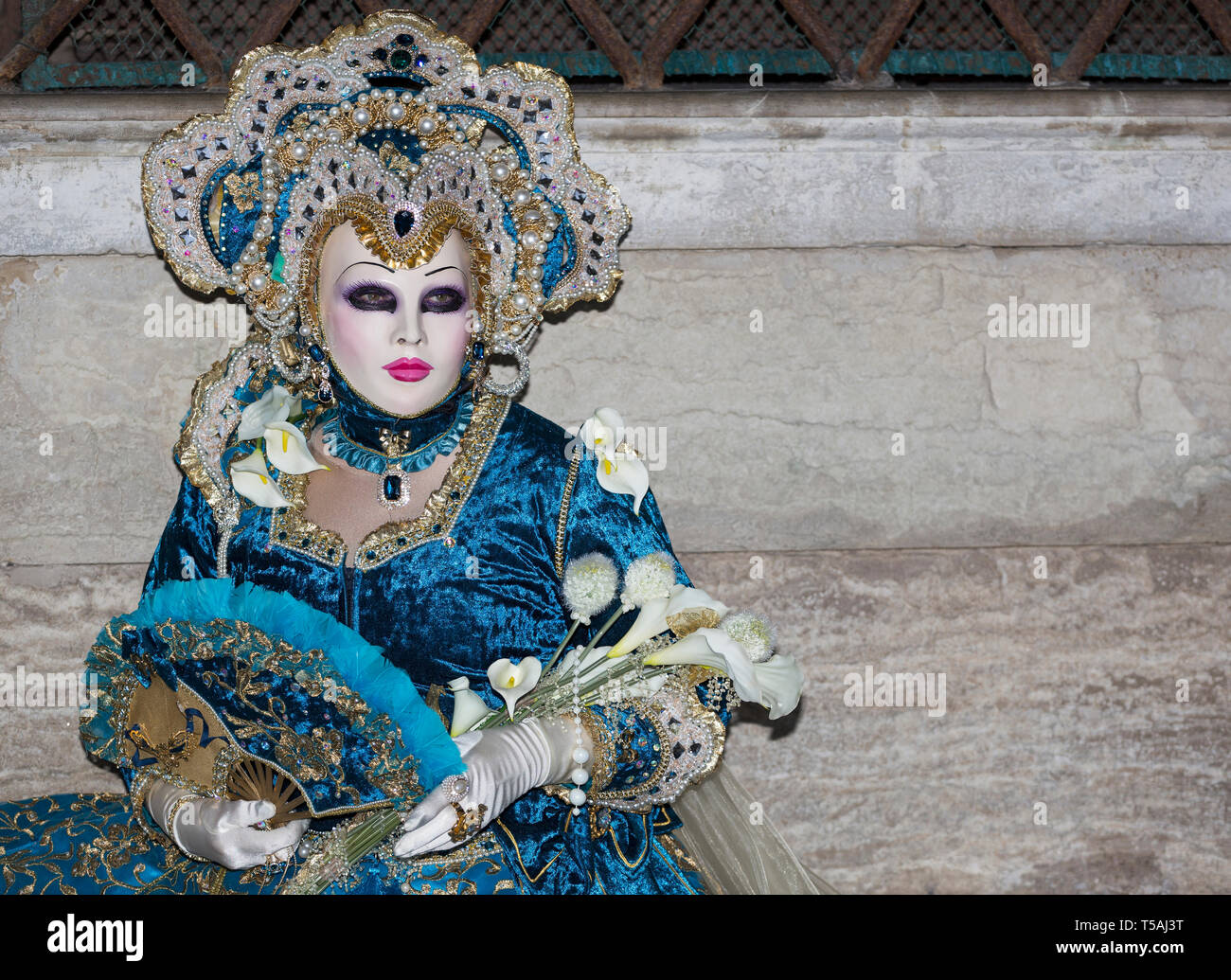 Il carnevale di Venezia il costume e maschera, Italia Foto Stock