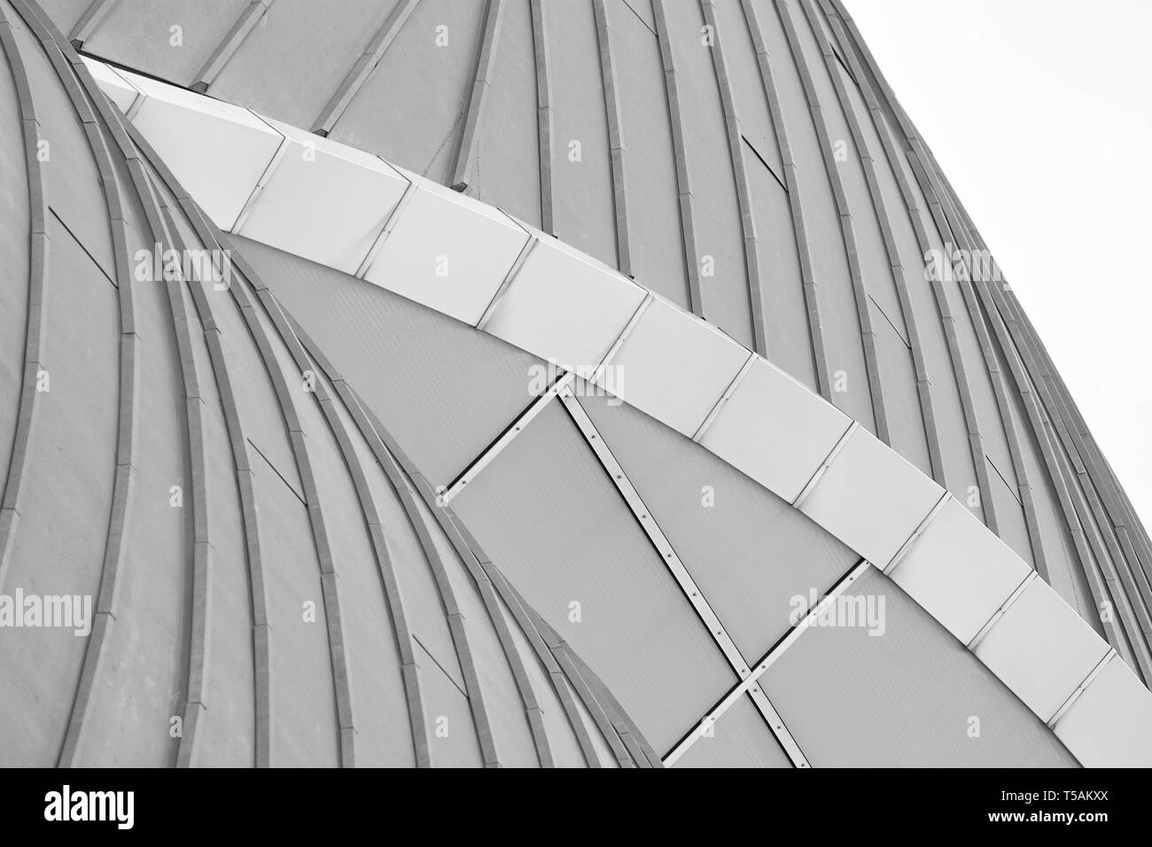 Sfondo astratto e architettura. Geometria con linee, archs con vuoto lo spazio di copia per l'editor di testo. Foto Stock