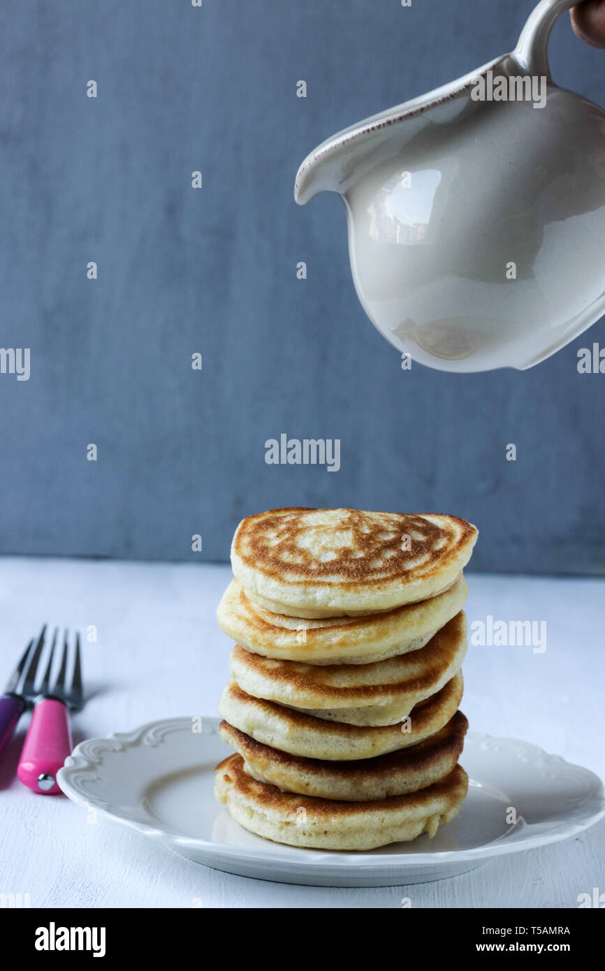 Pila di pancake Foto Stock
