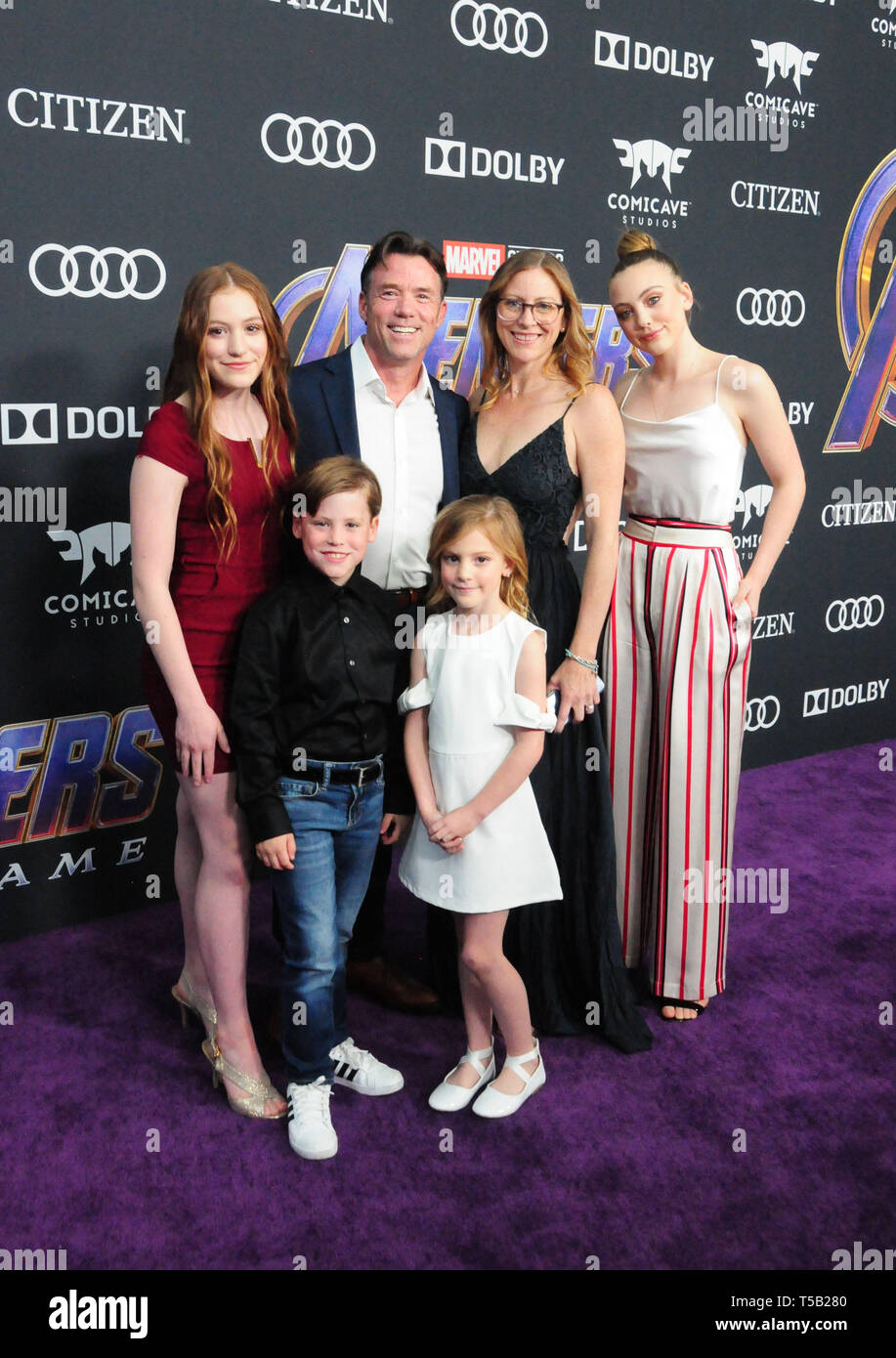 Los Angeles, California, USA. 22 apr, 2019. Attore/stuntman Terry notaio e famiglia frequentare la Premiere mondiale di Marvel Studios' 'vendicatori: Endgame' il 22 aprile 2019 presso il Los Angeles Convention Center di Los Angeles, California, USA. Credito: Barry re/Alamy Live News Foto Stock