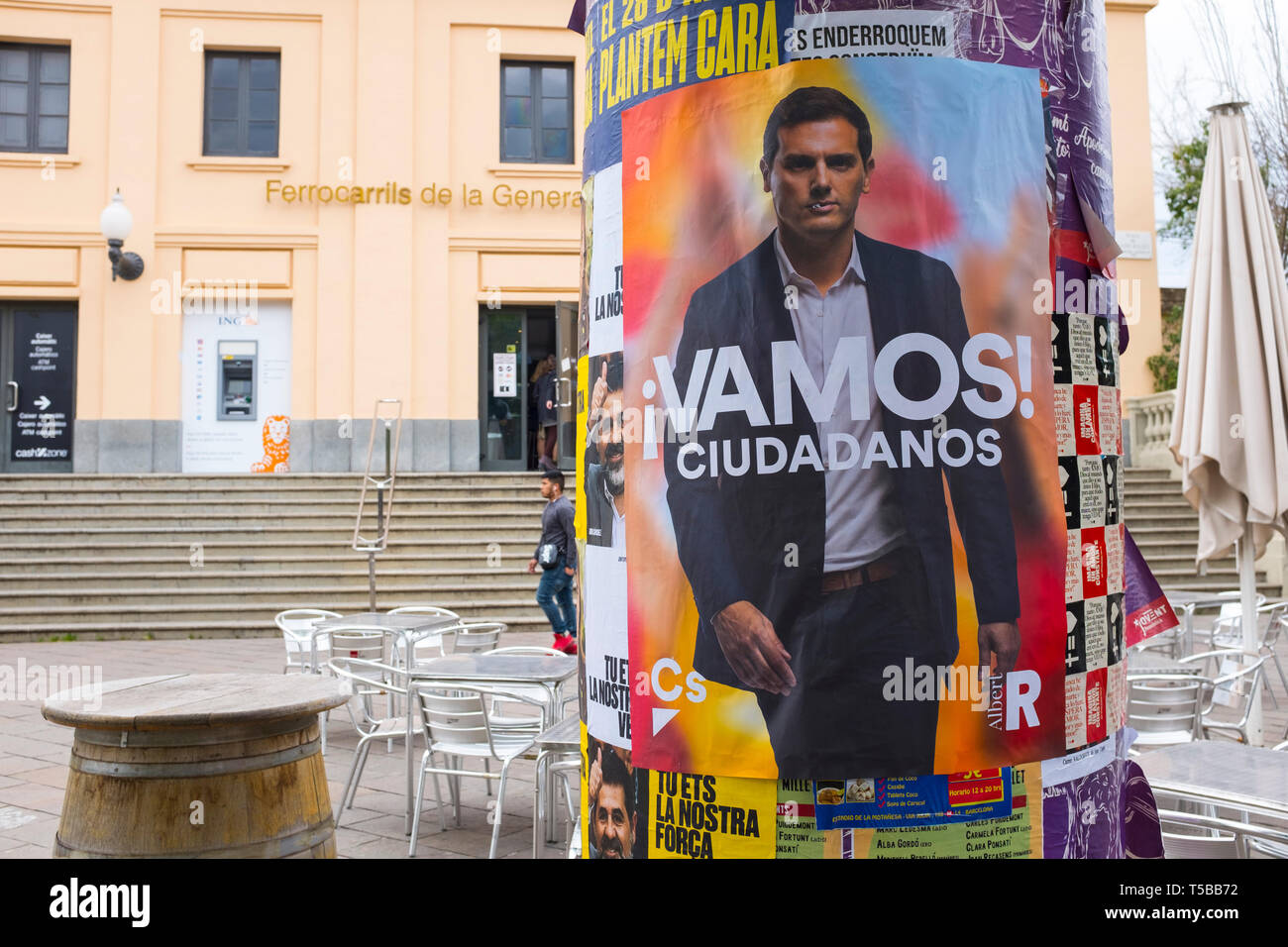 Vamos! Alberto Rivera, leader di Ciudadanos, poster, elezione nazionale, Spagna, Aprile 2019 Foto Stock