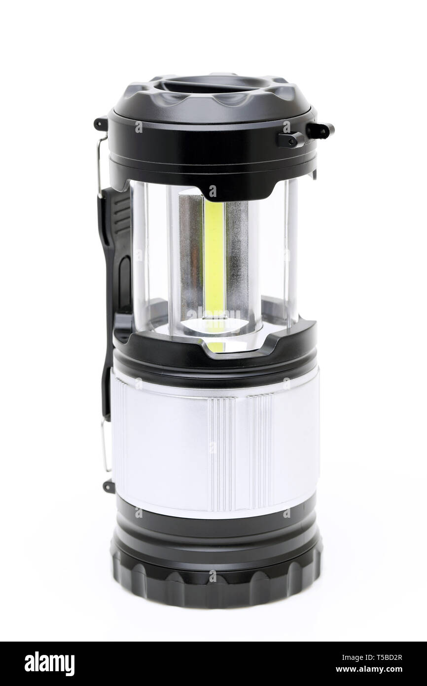 Electric led torcia tascabile su sfondo bianco Foto Stock