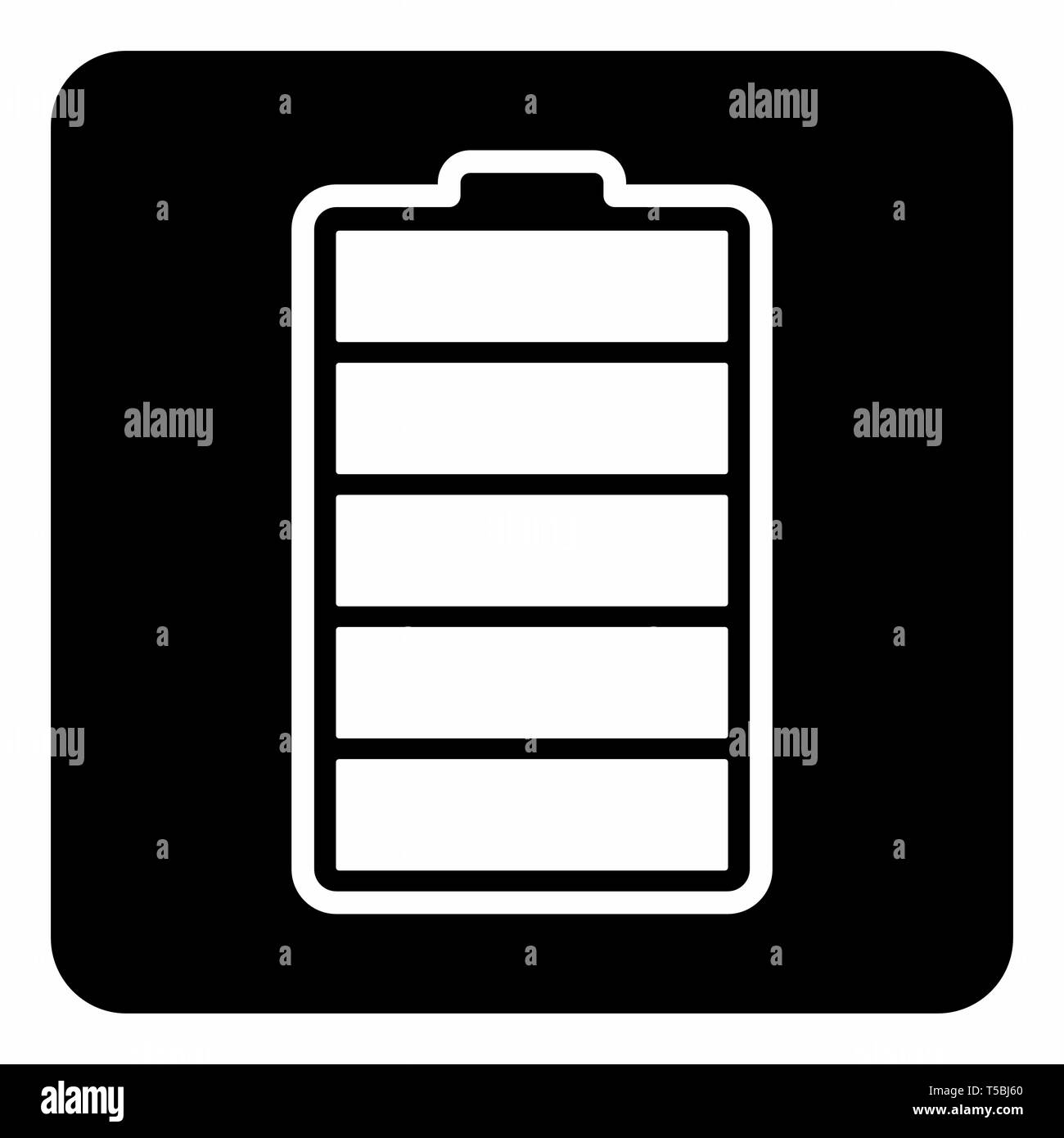 Illustrazione di un'icona della batteria su sfondo scuro Illustrazione Vettoriale