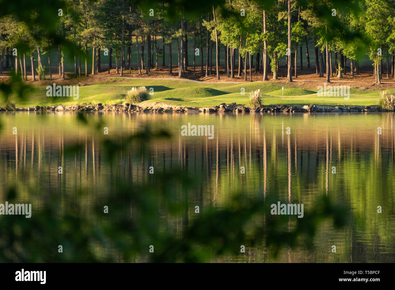 Il Lakemont bellissimo campo da golf su pietra montagna lago di Atlanta, la Georgia Stone Mountain Park. (USA) Foto Stock