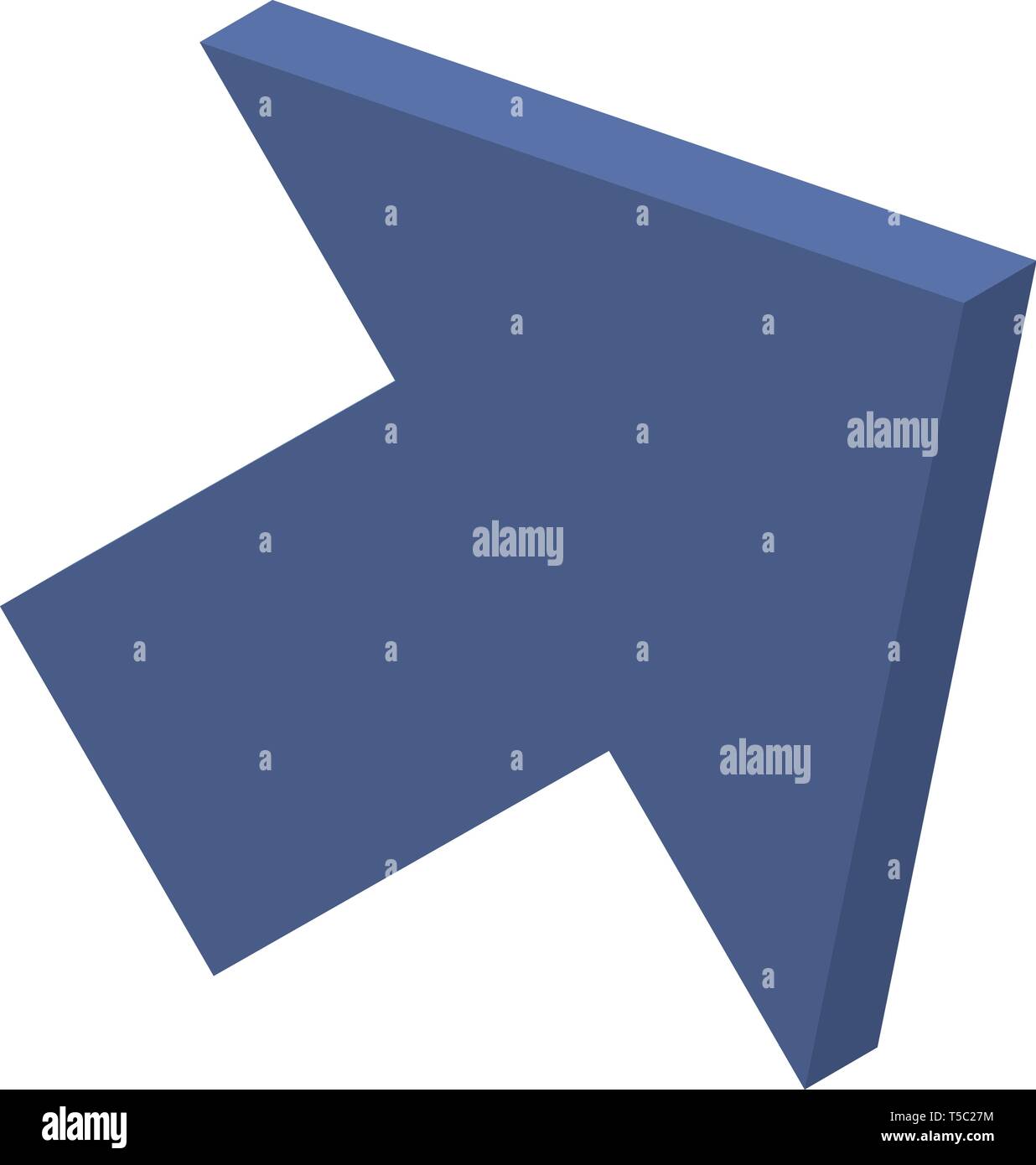 Icona a forma di freccia, stile isometrico Illustrazione Vettoriale