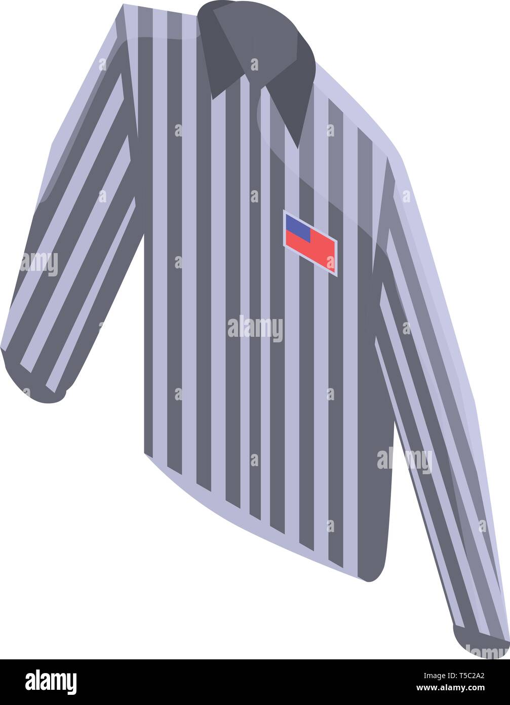 Arbitro striped shirt icona, stile isometrico Illustrazione Vettoriale