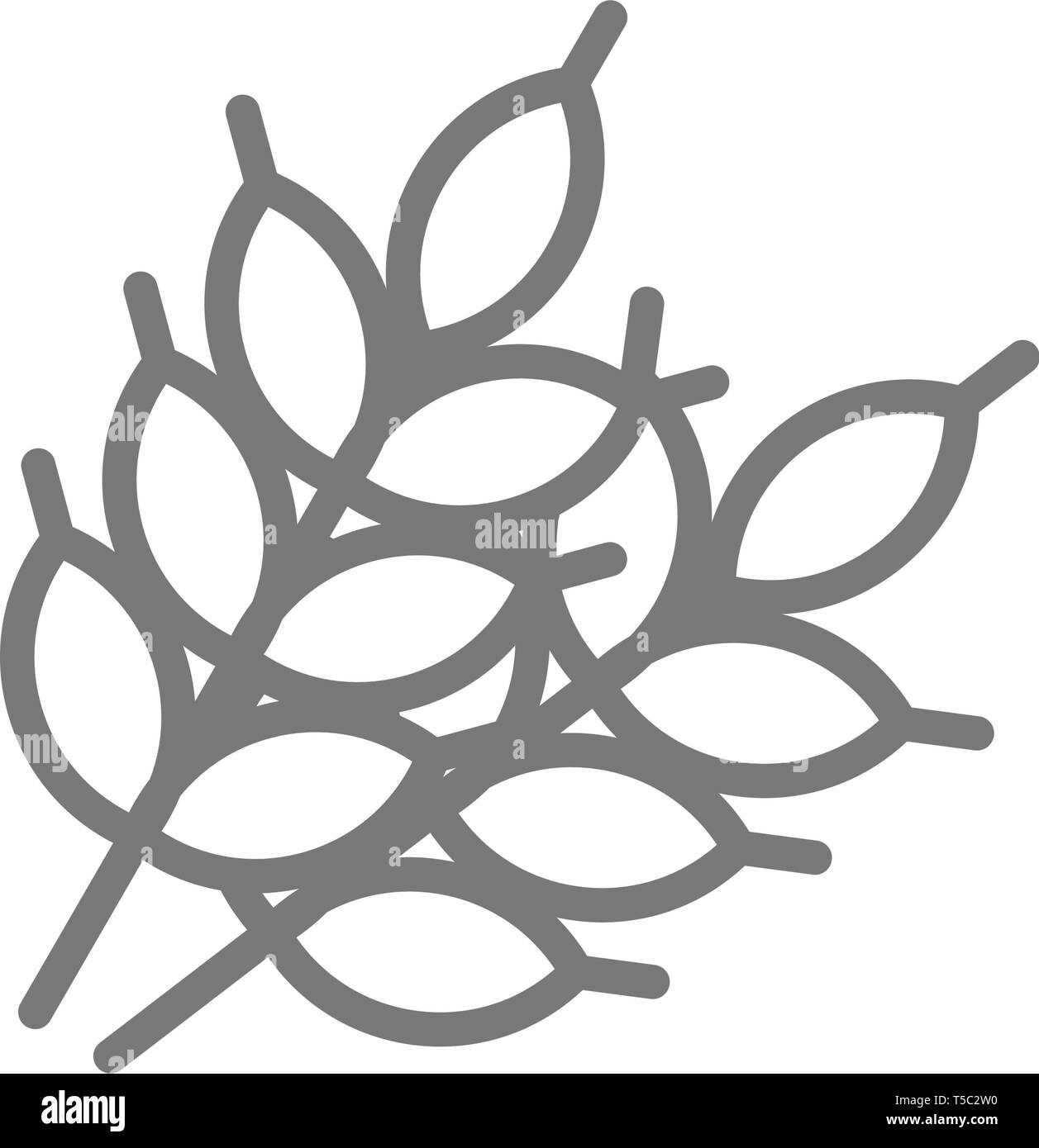 Chicchi di grano icona linea. Illustrazione Vettoriale
