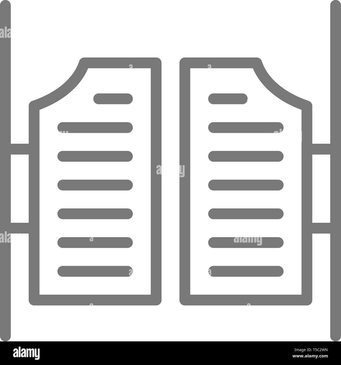 Porta berlina icona linea. Illustrazione Vettoriale