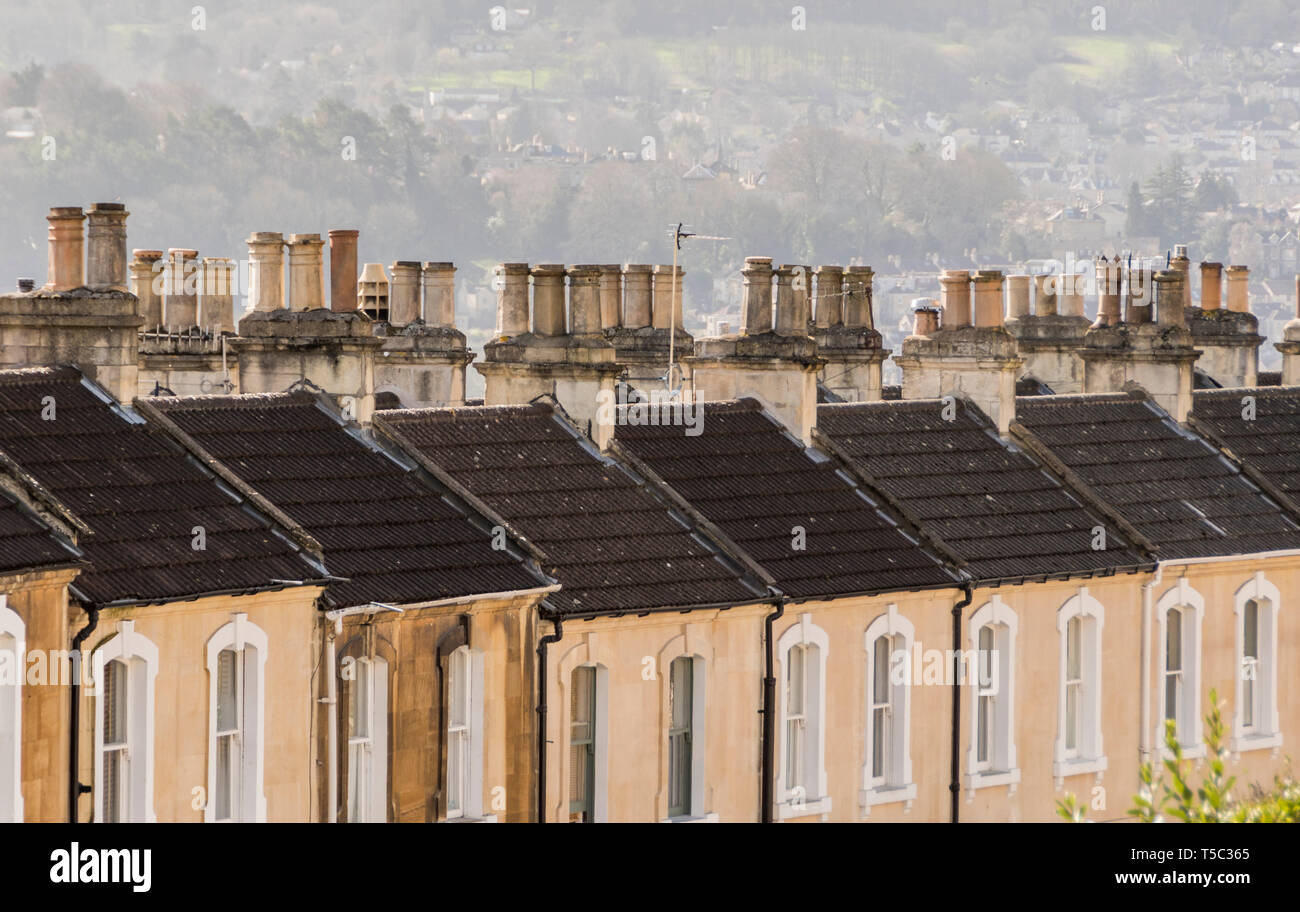 Case a schiera a Bath, Inghilterra. Foto Stock